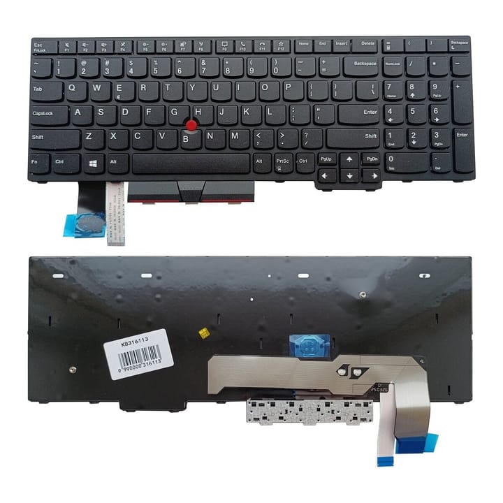 Nešiojamo kompiuterio klaviatūra Lenovo Thinkpad L15 Gen2, su pašvietimu, su “trackpoint”, su telefono mygtuku, US