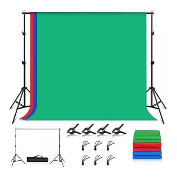 Fotografavimo fonų ir stovų rinkinys 2.9x2m, RGB