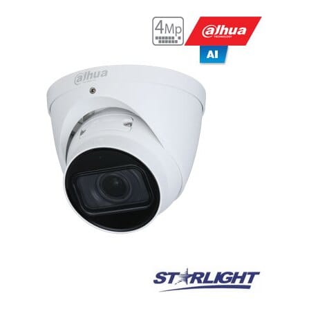 IP kamera kupol. 4MP STARLIGHT AI, IR pašv. iki 40m, 1/3” 2.7~13,5 mm. automatinis obj, SMD, IVS