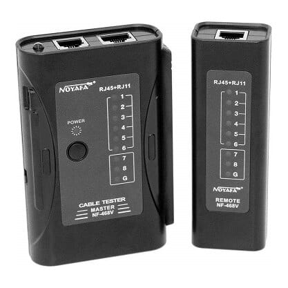 Tinklo ir telefono kabelių RJ-45, RJ-11 testeris
