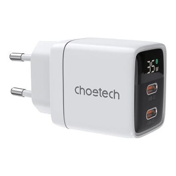 Kroviklis CHOETECH GaN 2xUSB Type-C: 35 W, PD