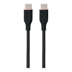 Silikoninis kabelis USB Type-C - Type-C, 60 W (juodas, 1m)