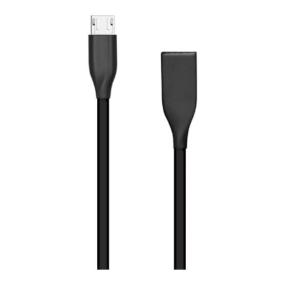 Silikoninis kabelis USB-Micro USB (juodas,1m)