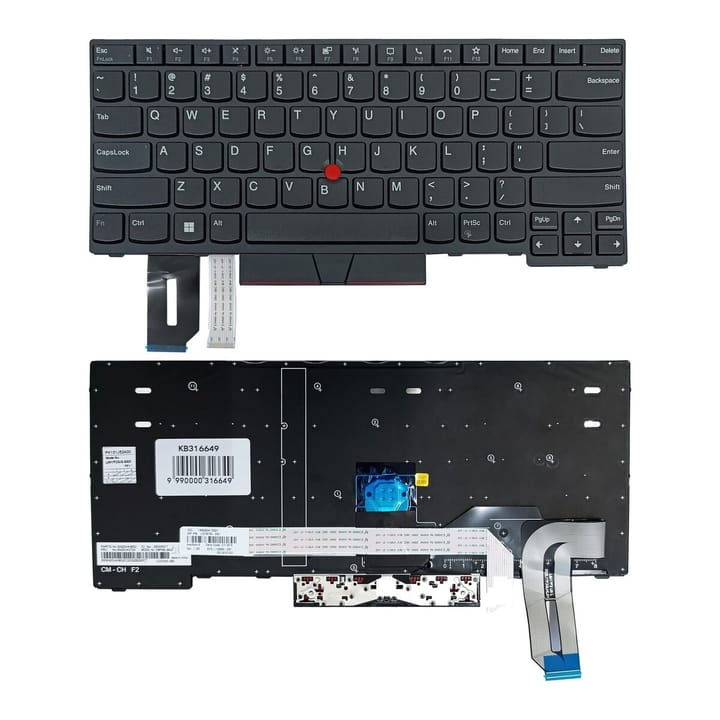 Nešiojamo kompiuterio klaviatūra Lenovo Thinkpad P14s, su "trackpoint", US