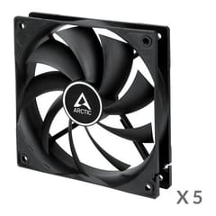 ARCTIC F12 PWM korpuso ventiliatoriai, 4-pin, 120 mm, juodi, 5 vnt.
