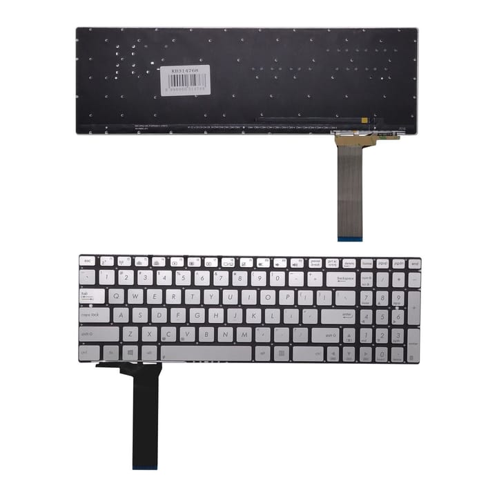 Nešiojamo kompiuterio klaviatūra ASUS N550J, US (sidabrinė)