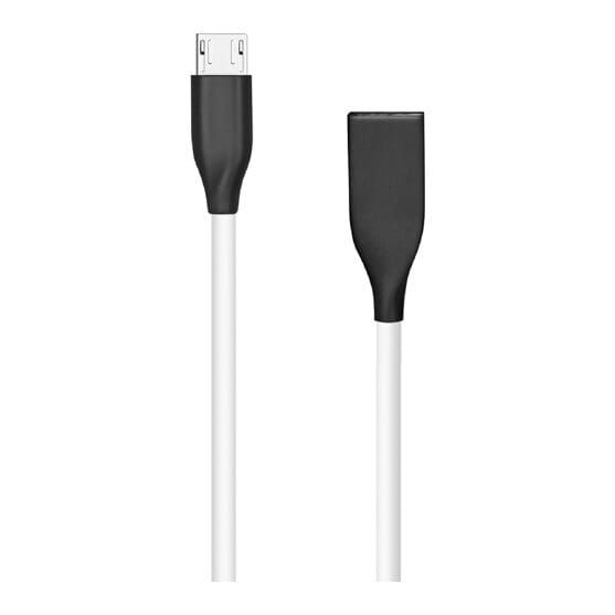Silikoninis kabelis USB-Micro USB (baltas, 1m)