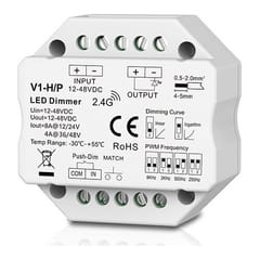 V1-H/P nuolatinės įtampos valdiklis, 12–48 V, 1x 8 A, Push-Dimm