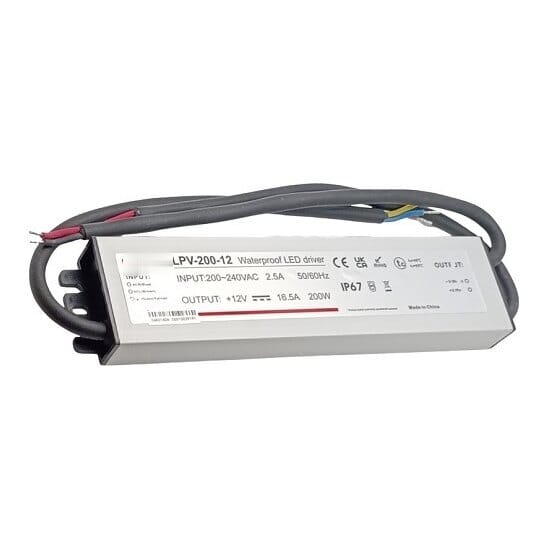 Maitinimo šaltinis 12 V, 16,5 A, 200 W, IP67