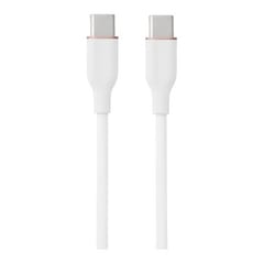 Silikoninis kabelis USB Type-C - Type-C, 60 W (baltas, 2m)
