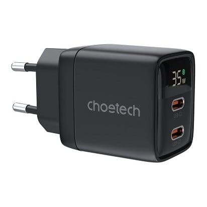 Kroviklis CHOETECH GaN 2xUSB Type-C: 35 W, PD