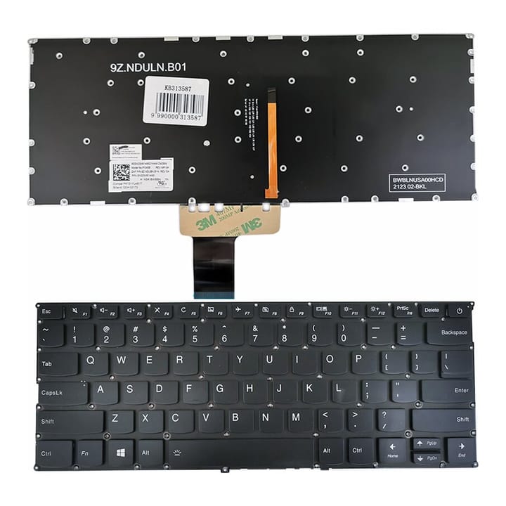 Nešiojamo kompiuterio klaviatūra Lenovo IdeaPad 720S-13, 720S-13IKB (US) su pašvietimu