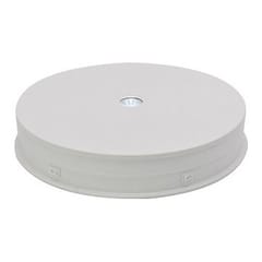 Elektrinis 360° besisukantis stovas su LED pašvietimu, apvalus 30cm, baltas