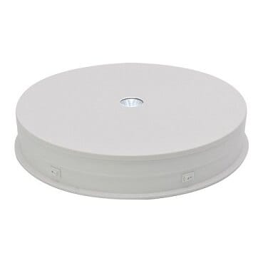 Elektrinis 360° besisukantis stovas su LED pašvietimu, apvalus 30cm, baltas