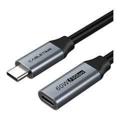 Kabelis ilgintuvas USB 3.0 Type-C (M) - USB Type-C (F), 5Gbps, 60 W, 4K/60 Hz, 0.5m