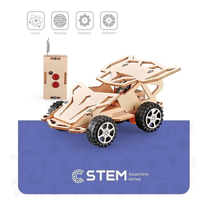 Medinis konstruktorius "Nuotoliniu būdu valdomas automobilis", mokomasis modelis