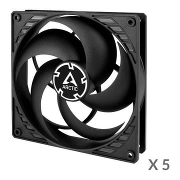 ARCTIC P14 korpuso ventiliatoriai, 3-pin, 140 mm, juodi, 5 vnt.