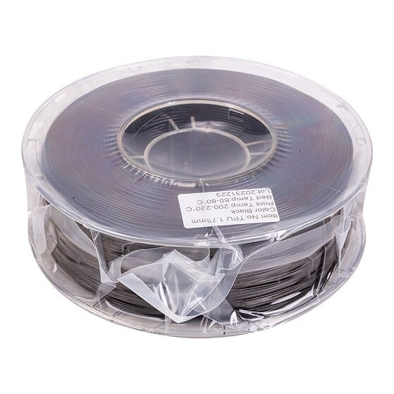 3D spausdinimo plastikas TPU, 1,75 mm, 1kg, juodas