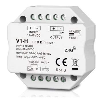 V1-H nuolatinės įtampos valdiklis 12–48 V, 1x 8 A, Push-Dimm