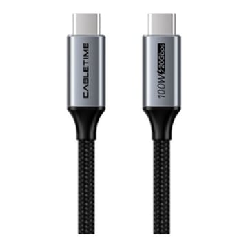 Kabelis USB3.2, USB-C - USB-C, 20Gbps, 100 W, 20 V/ 5 A, 4K/ 60HZ, 1m