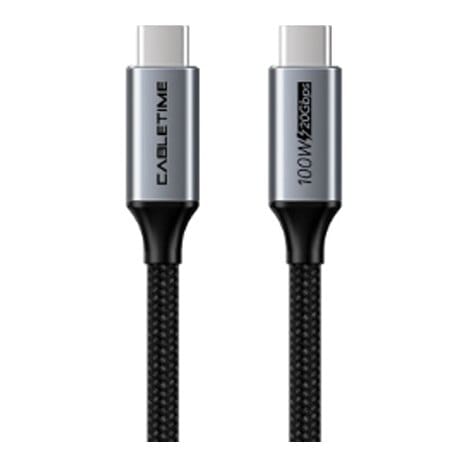 Kabelis USB3.2, USB-C - USB-C, 20Gbps, 100 W, 20 V/ 5 A, 4K/ 60HZ, 1m