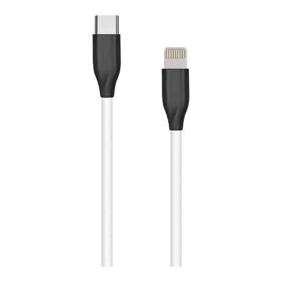 Silikoninis kabelis USB Type-C - Lightning (baltas, 1m)