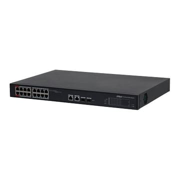 PoE šakotuvas 100Mbps 16portu+2G uplink + 2SFP, ePoE 8 portai, ePoE iki 800m, Hi-PoE