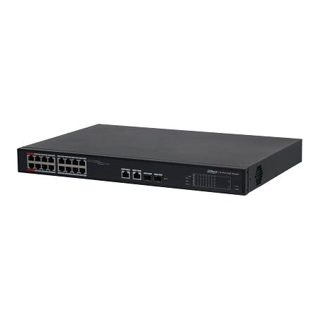 PoE šakotuvas 100Mbps 16portu+2G uplink + 2SFP, ePoE 8 portai, ePoE iki 800m, Hi-PoE