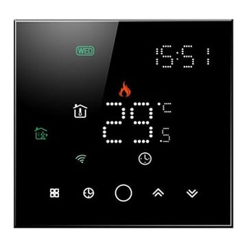 Tuya Programuojamas termostatas WiFi, juodas