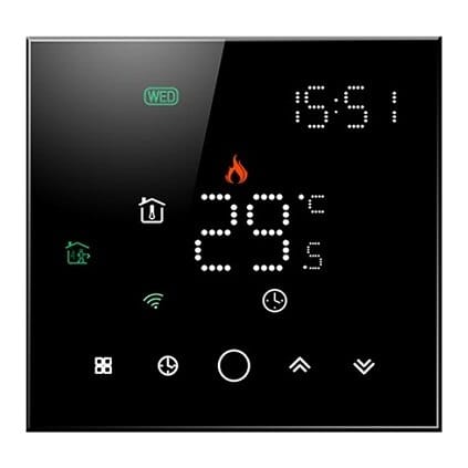 Tuya Programuojamas termostatas WiFi, juodas