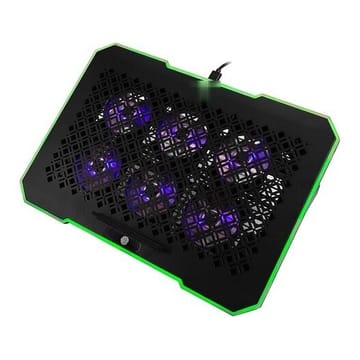 Nešiojamojo kompiuterio aušinimo stovas, su 6 RGB ventiliatoriais, 5 padėčių