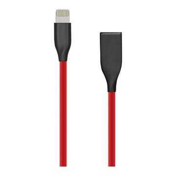 Silikoninis kabelis USB- Lightning, 2m (raudonas)