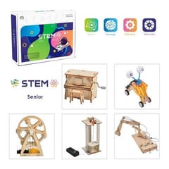 Medinių konstruktorių rinkinys "Jaunųjų išradėjų laboratorija", 5 vnt. mokomųjų modelių