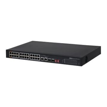 PoE šakotuvas 24-Portų, PoE+, uplink 2-Port RJ45 + 2-Port SFP, 240 W