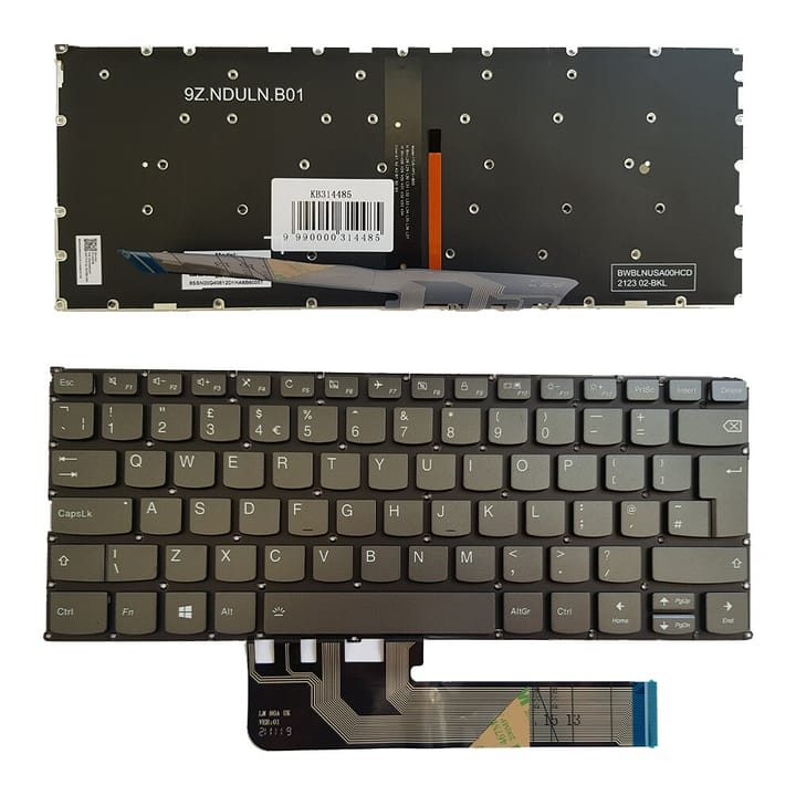 Nešiojamo kompiuterio klaviatūra Lenovo Yoga 730-13IKB, 730-15IKB, UK, su pašvietimu