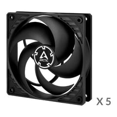 ARCTIC P12 korpuso ventiliatoriai, 3-pin, 120 mm, 5vnt., juodi