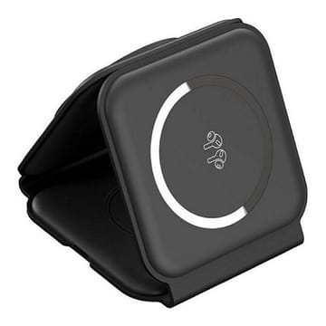 Belaidis įkroviklis CHOETECH, 15 W, 3in1, magnetinis, lankstomas, juodas