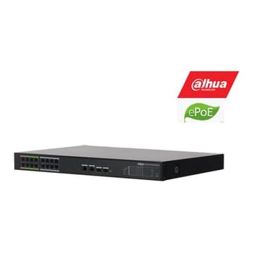 EPoE šakotuvas 100Mbps 16portu+2G uplink + 2SFP, ePoE 8 portai, ePoE iki 800m, Hi-PoE