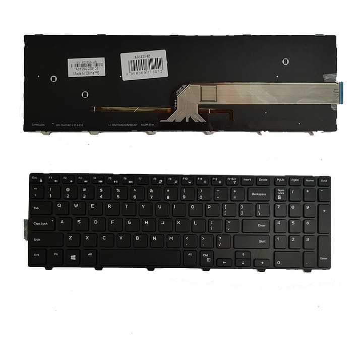Nešiojamo kompiuterio klaviatūra Dell Inspiron 5558 su apšvietimu (US)