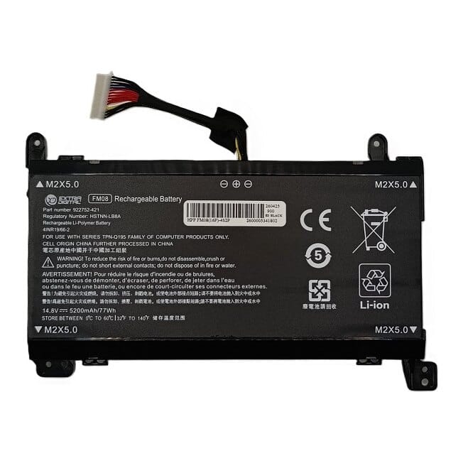 Suderinama nešiojamo kompiuterio baterija HP FM08, 5200 mAh, 16 pin