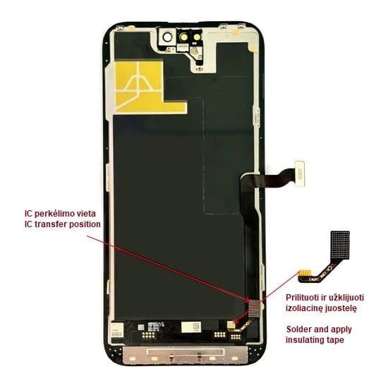 Pakaitinis telefono ekranas iPhone 14 Pro Max, LTPO Soft OLED, 120 Hz