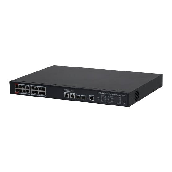 PoE šakotuvas 1000Mbps 16portų PoE +2G uplink + 2SFP, Hi-PoE