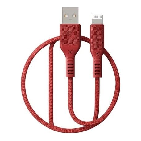 MFI sertifikuotas kabelis USB - Lightning (raudonas, 1.2m)