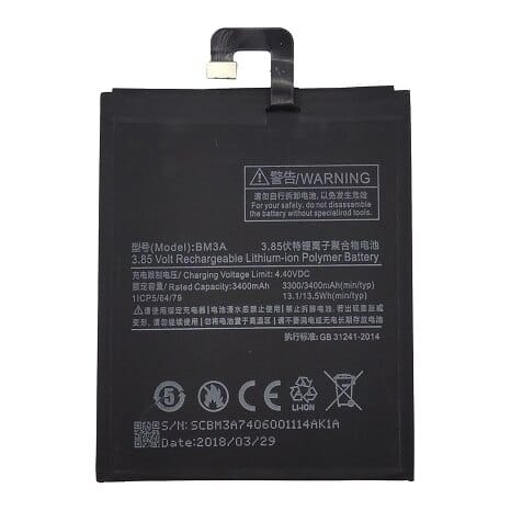 Suderinama telefono baterija Battery Xiaomi Mi Note 3 (BM3 A)