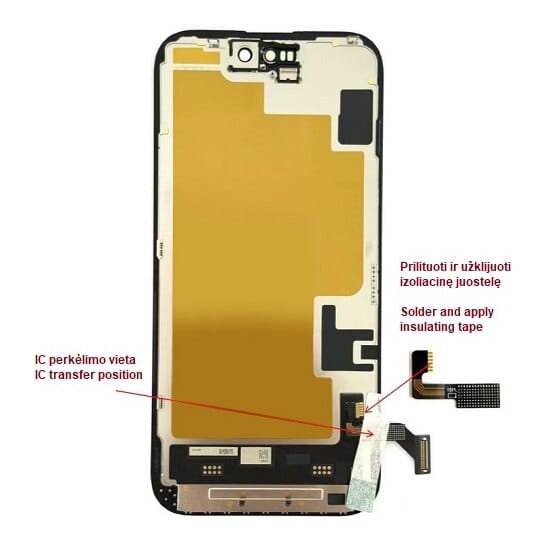 Pakaitinis telefono ekranas iPhone 15, LTPO Soft OLED, 60 Hz