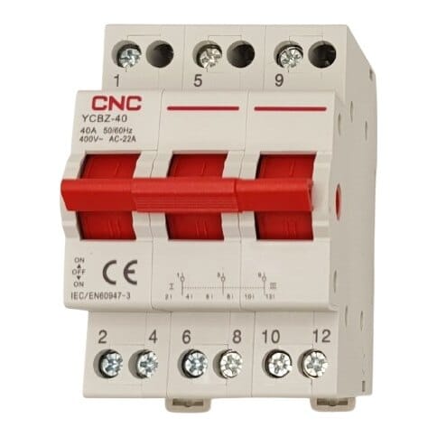Modulinis perjungiklis CNC YCBZ-40, 3P, 40 A, 1-0-2