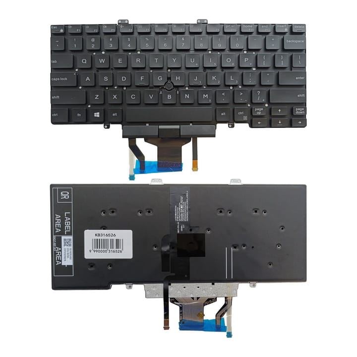 Nešiojamo kompiuterio klaviatūra Dell Latitude 5400, 5401, 5410, 5411, su pašvietimu ir „trackpoint“, US