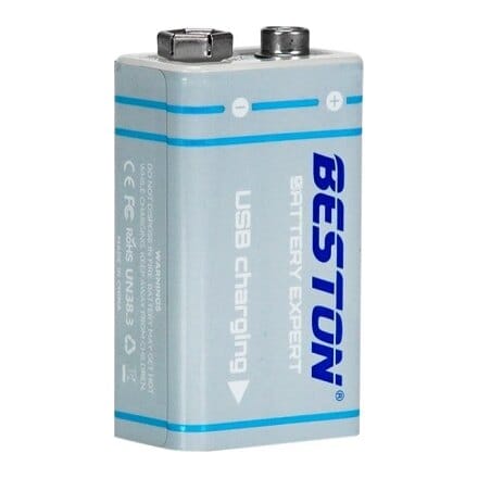 Baterija 9 V (krona), įkraunama su USB-C lizdu, 1000 mAh, Li-Ion