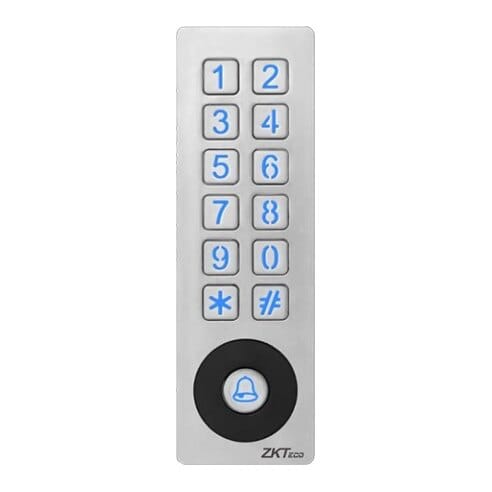 ZKTeco RFID kortelių skaitytuvas ir klaviatūra su integruotu valdikliu, 13.56MHz Mifare, IP65, PRO-V