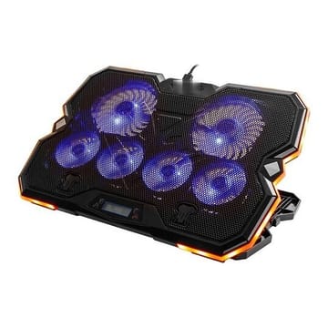 Nešiojamojo kompiuterio aušinimo stovas, su 6 RGB ventiliatoriais, 5 padėčių